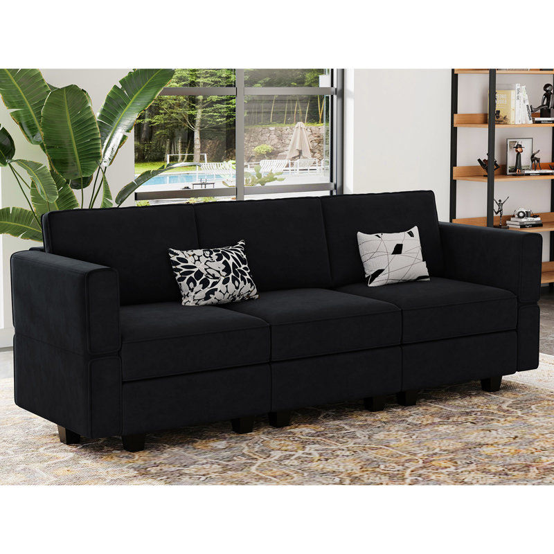 Inbox Zero Nakash 90.2'' Wide Upholstered Modular Sectional Sofa 5